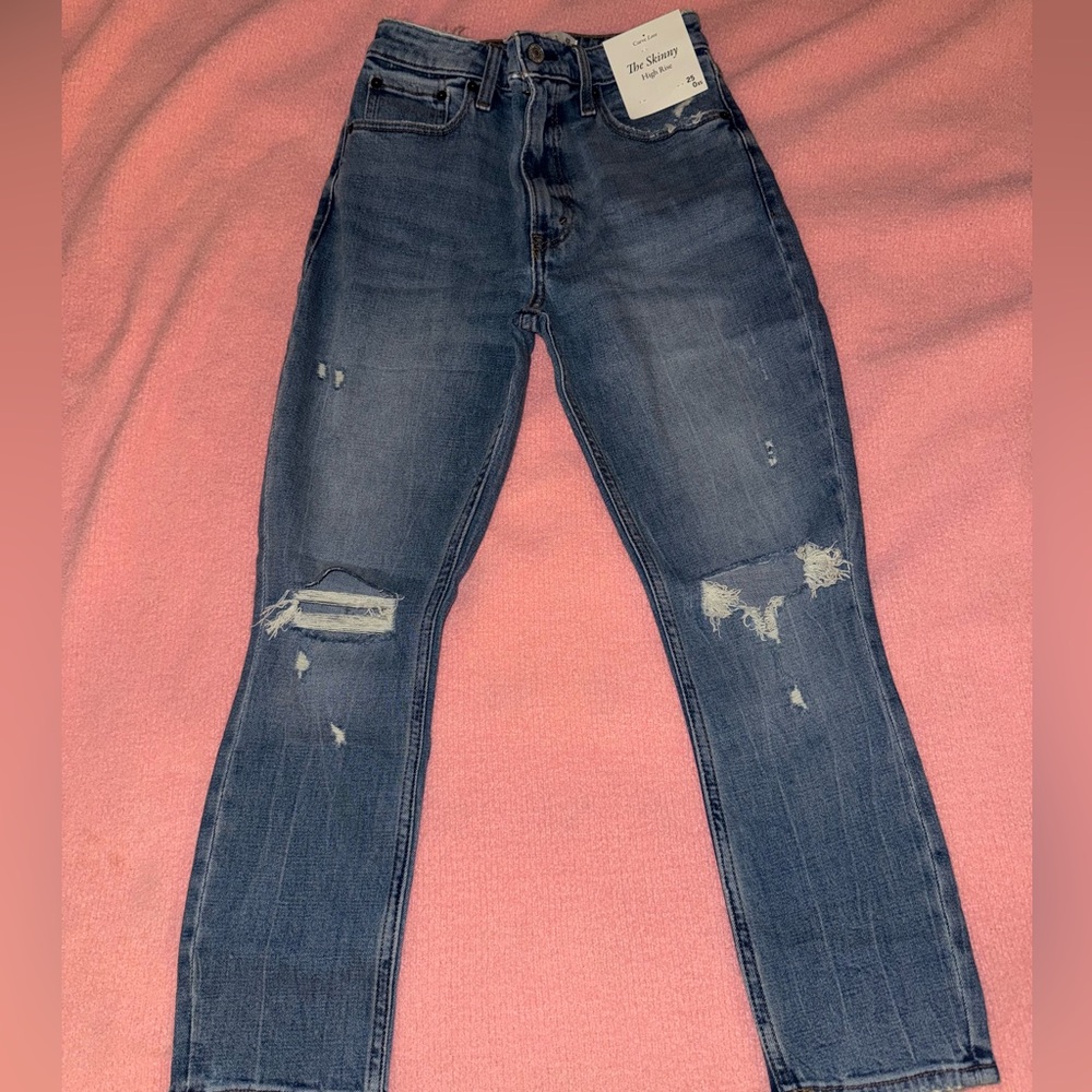 Abercrombie & Fitch Curve Love Skinny high rise jeans.